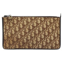 Christian Dior Trotter Canvas Clutch Bag Brown Gold Auth BD1629-13
