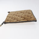 Christian Dior Trotter Canvas Clutch Bag Brown Gold Auth BD1629-4