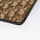 Christian Dior Trotter Canvas Clutch Bag Brown Gold Auth BD1629-7