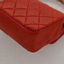 CHANEL Mini Mini Matelasse Charm Lamb Skin Orange CC Auth BD1634-13