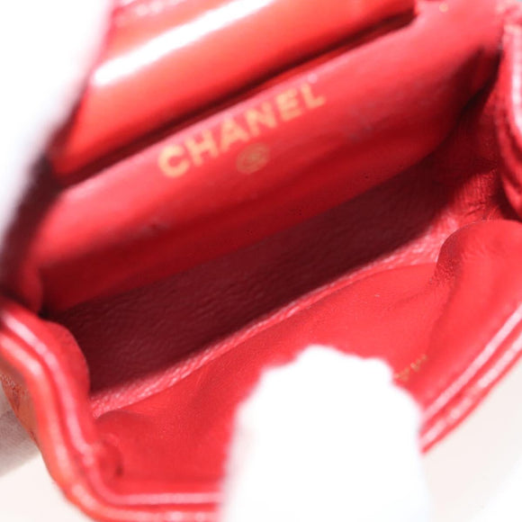 CHANEL Mini Mini Matelasse Charm Lammleder Orange CC Auth BD1634