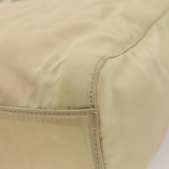 PRADA Chain Shoulder Bag Nylon Beige Auth BD1635