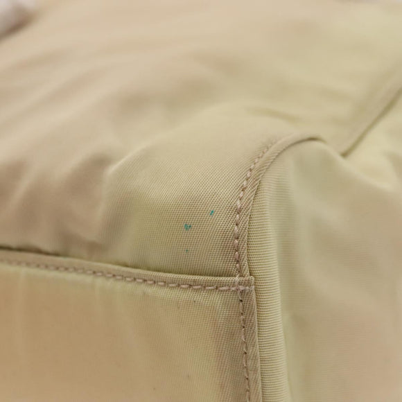 PRADA Chain Shoulder Bag Nylon Beige Auth BD1635