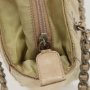 PRADA Chain Shoulder Bag Nylon Beige Auth BD1635-10