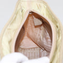 PRADA Chain Shoulder Bag Nylon Beige Auth BD1635-21