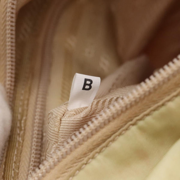 PRADA Chain Shoulder Bag Nylon Beige Auth BD1635