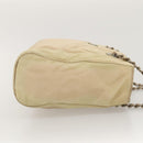 PRADA Chain Shoulder Bag Nylon Beige Auth BD1635-3