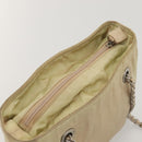 PRADA Chain Shoulder Bag Nylon Beige Auth BD1635-6