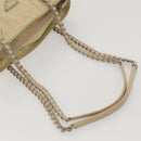 PRADA Chain Shoulder Bag Nylon Beige Auth BD1635-7