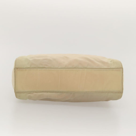 PRADA Chain Shoulder Bag Nylon Beige Auth BD1635