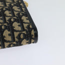 Christian Dior Trotter Canvas Chain Shoulder Bag Navy Gold Auth BD1650-13
