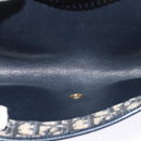Christian Dior Trotter Canvas Chain Shoulder Bag Navy Gold Auth BD1650-17