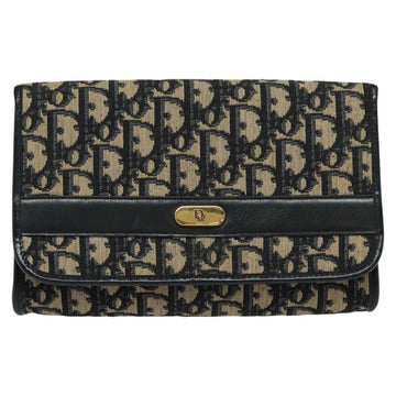 Christian Dior Trotter Canvas Chain Shoulder Bag Navy Gold Auth BD1650 - 0