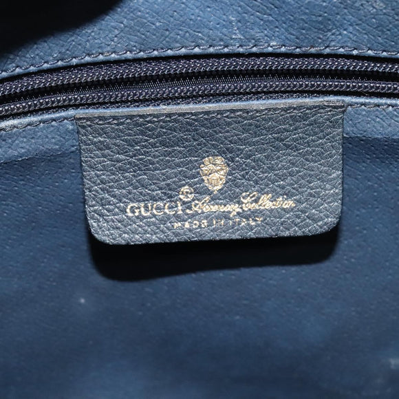 GUCCI GG Supreme Sherry Line Shoulder Bag PVC Navy Gold 904 02 084 Auth BD1652