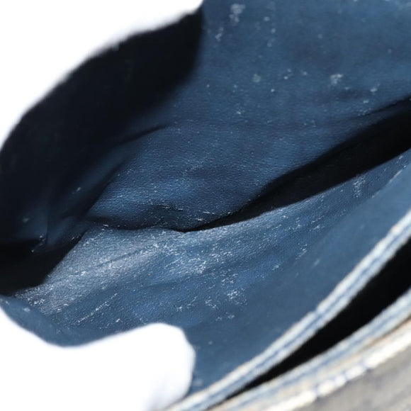 GUCCI GG Supreme Sherry Line Shoulder Bag PVC Navy Gold 904 02 084 Auth BD1652