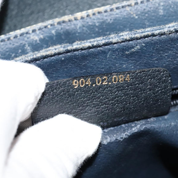 GUCCI GG Supreme Sherry Line Shoulder Bag PVC Navy Gold 904 02 084 Auth BD1652