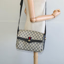 GUCCI GG Supreme Sherry Line Shoulder Bag PVC Navy Gold 904 02 084 Auth BD1652-23