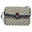 GUCCI GG Supreme Sherry Line Shoulder Bag PVC Navy Gold 904 02 084 Auth BD1652-13