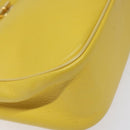 CELINE Shoulder Bag Leather Gold Yellow Auth BD1655-14