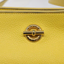 CELINE Shoulder Bag Leather Gold Yellow Auth BD1655-17