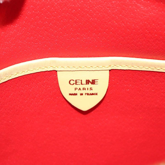 CELINE Shoulder Bag Leather Gold Yellow Auth BD1655