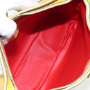 CELINE Shoulder Bag Leather Gold Yellow Auth BD1655-11