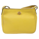 CELINE Shoulder Bag Leather Gold Yellow Auth BD1655-13