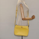 CELINE Shoulder Bag Leather Gold Yellow Auth BD1655-22