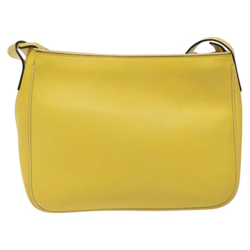 CELINE Shoulder Bag Leather Gold Yellow Auth BD1655 - 0