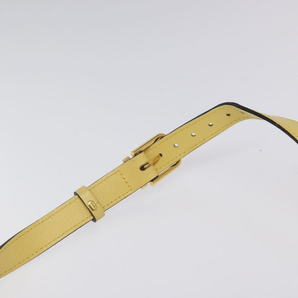 CELINE Shoulder Bag Leather Gold Yellow Auth BD1655