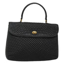 BALLY Hand Bag Leather Black Gold Auth BD1660-1