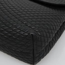 BALLY Hand Bag Leather Black Gold Auth BD1660-9