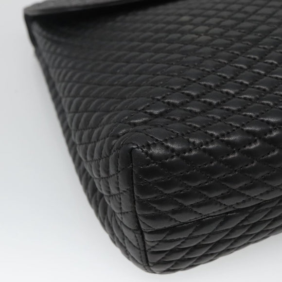 BALLY Hand Bag Leather Black Gold Auth BD1660