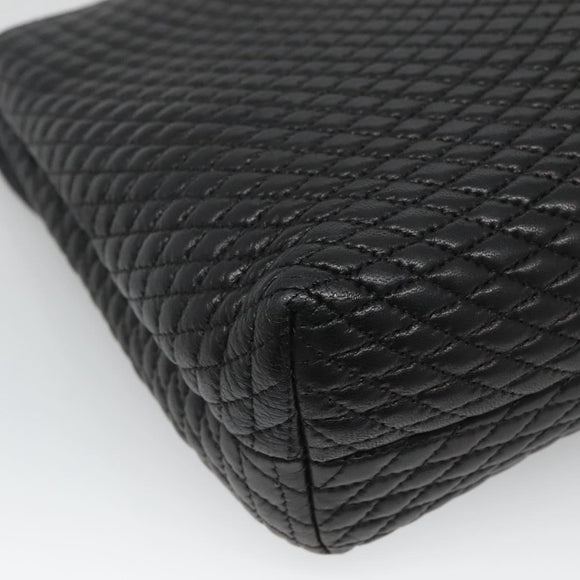 BALLY Hand Bag Leather Black Gold Auth BD1660