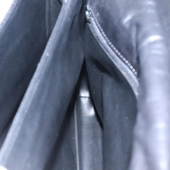 BALLY Hand Bag Leather Black Gold Auth BD1660