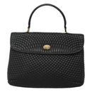 BALLY Hand Bag Leather Black Gold Auth BD1660-13
