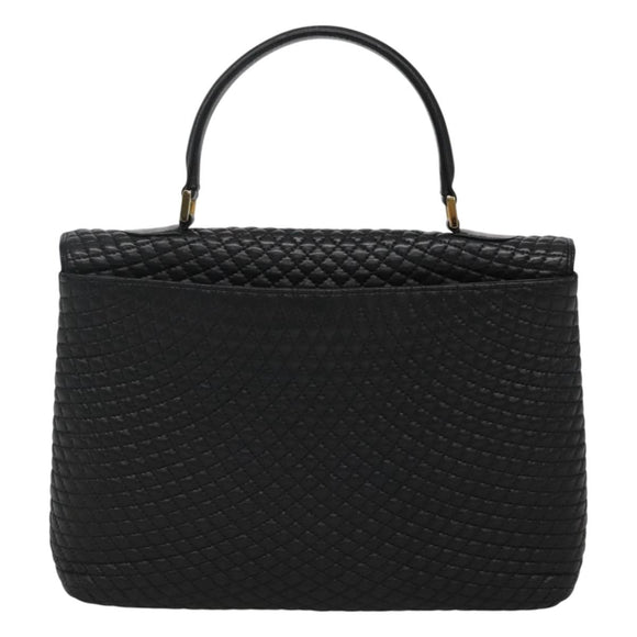 BALLY Hand Bag Leather Black Gold Auth BD1660