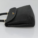 BALLY Hand Bag Leather Black Gold Auth BD1660-3