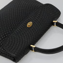 BALLY Hand Bag Leather Black Gold Auth BD1660-6