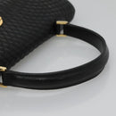 BALLY Hand Bag Leather Black Gold Auth BD1660-7