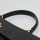 BALLY Hand Bag Leather Black Gold Auth BD1660-8