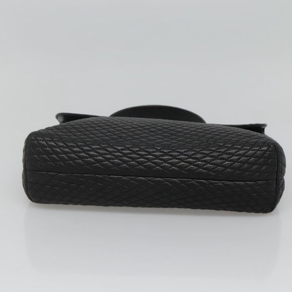 BALLY Hand Bag Leather Black Gold Auth BD1660