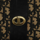 Christian Dior Trotter Canvas Shoulder Bag Navy Gold Auth BD167-17