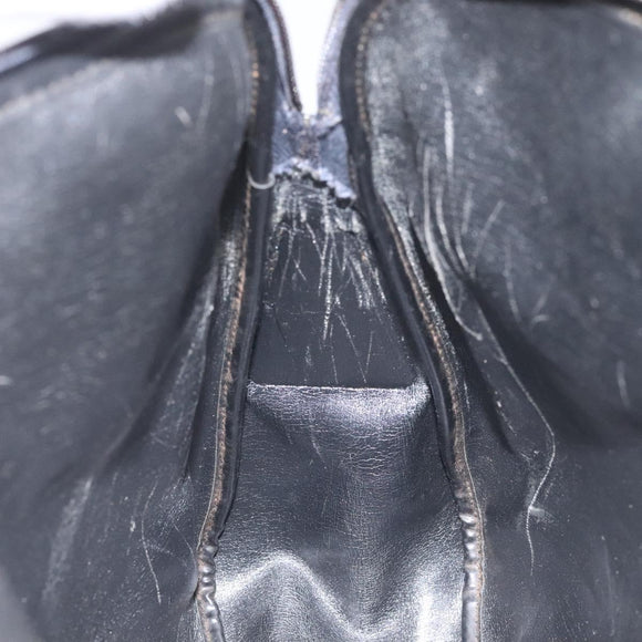 Christian Dior Trotter Canvas Shoulder Bag Navy Gold Auth BD167