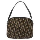 Christian Dior Trotter Canvas Shoulder Bag Navy Gold Auth BD167-2