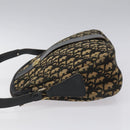 Christian Dior Trotter Canvas Shoulder Bag Navy Gold Auth BD167-4