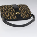Christian Dior Trotter Canvas Shoulder Bag Navy Gold Auth BD167-7