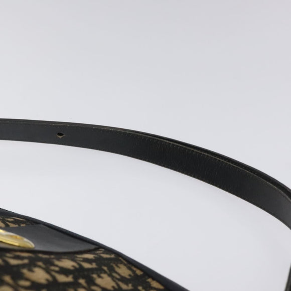 Christian Dior Trotter Canvas Shoulder Bag Navy Gold Auth BD167