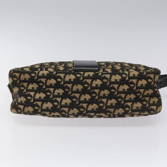 Christian Dior Trotter Canvas Shoulder Bag Navy Gold Auth BD167