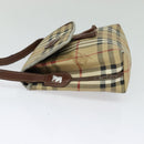 Burberrys Nova Check Shoulder Bag PVC Beige Brown gold Auth BD1678-3